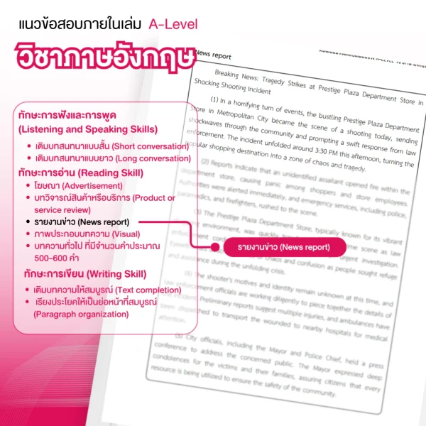 หนังสือสรุปเนื้อหา และแนวข้อสอบเสมือนจริง A-LEVEL " วิชา ภาษาอังกฤษ " + คอร์สติวข้อสอบ 15 ชม. - Image 5