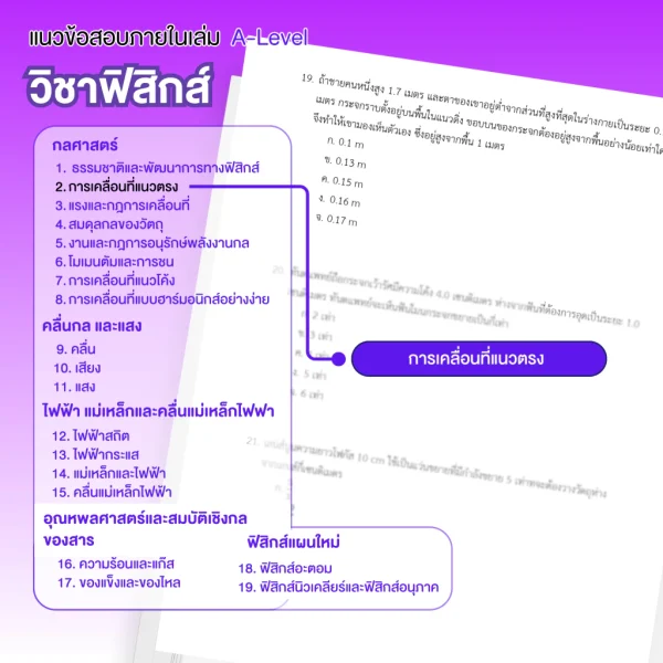 หนังสือสรุปเนื้อหา และแนวข้อสอบเสมือนจริง A-LEVEL " วิชา ฟิสิกส์ " + คอร์สติวข้อสอบ 20 ชั่วโมง - Image 3