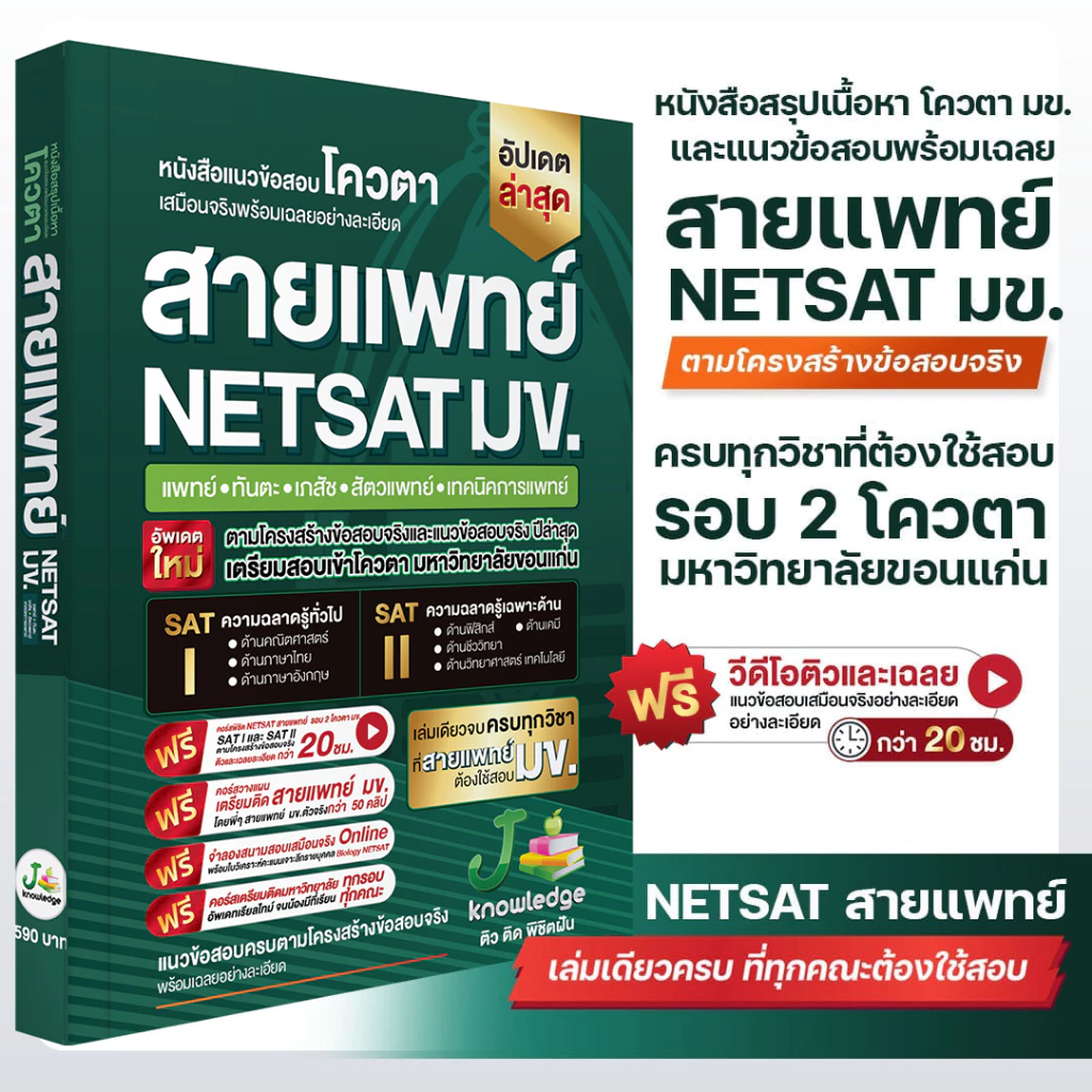 หนังสือ-เตรียมสอบ-NETSAT-สายแพทย์-พิชิตรอบ-2-โควตา-มข