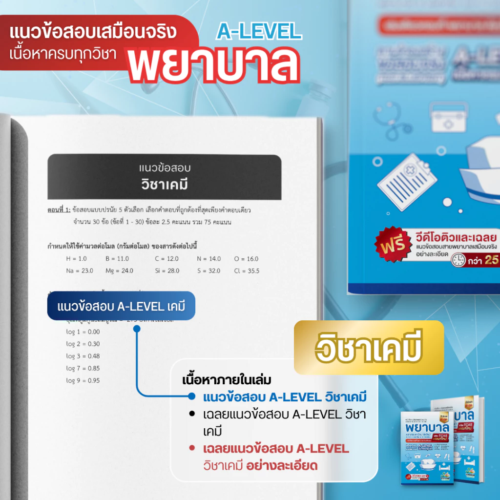 หนังสือ-เตรียมสอบพยาบาลพระบรมพยาบาล-4-เหล่า-ตามแนว-สสวท