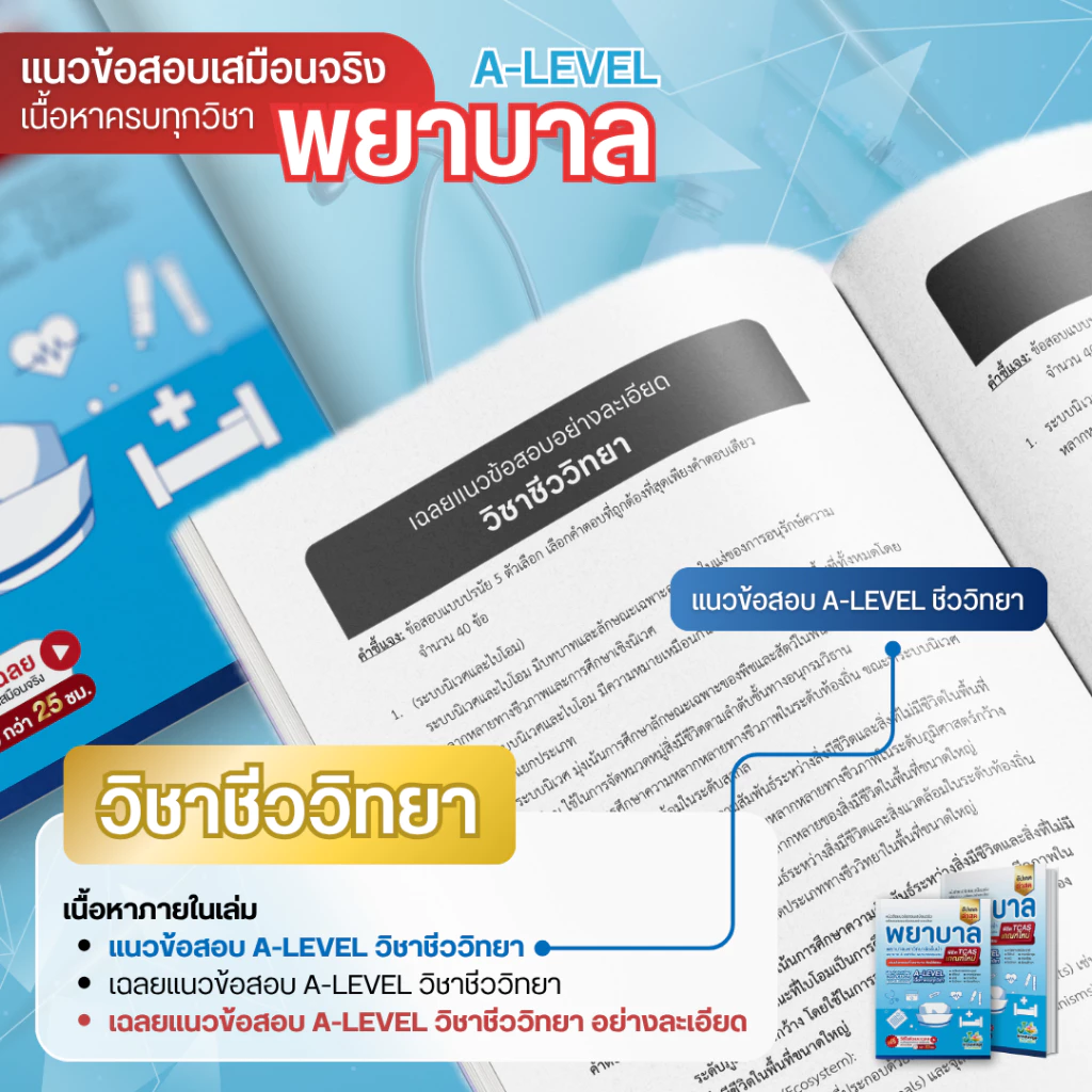 หนังสือ-เตรียมสอบพยาบาลพระบรมพยาบาล-4-เหล่า-ตามแนว-สสวท