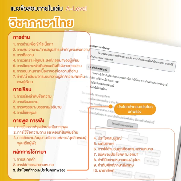 หนังสือสรุปเนื้อหา และแนวข้อสอบเสมือนจริง A-LEVEL "วิชาภาษาไทย และ สังคมศึกษา"+คอร์สติวข้อสอบ 15 ชม. - Image 5