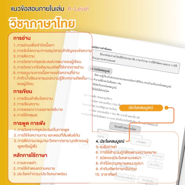 หนังสือสรุปเนื้อหา และแนวข้อสอบเสมือนจริง A-LEVEL "วิชาภาษาไทย และ สังคมศึกษา"+คอร์สติวข้อสอบ 15 ชม. - Image 4